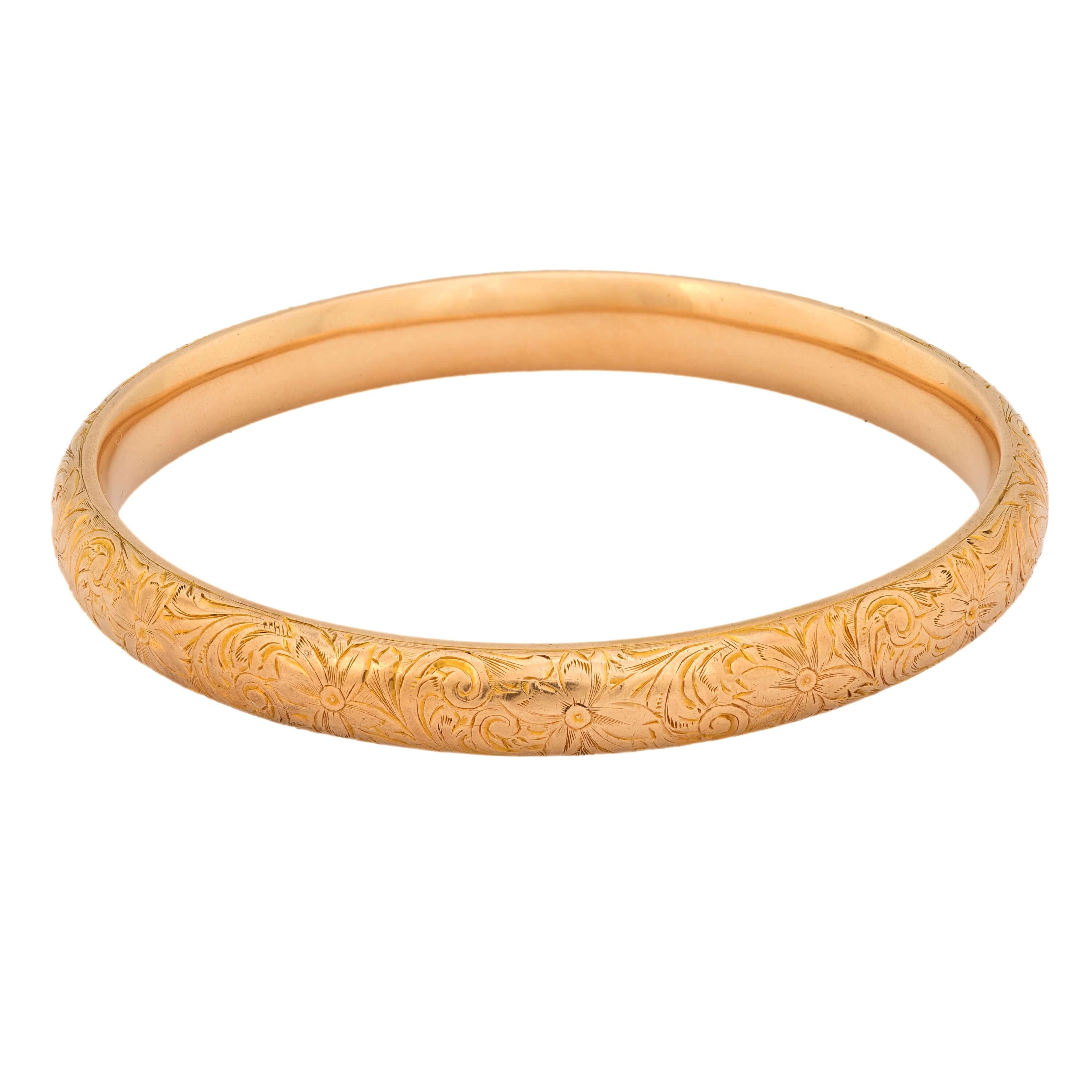 RIKER BROS. Art Nouveau 14k Bangle