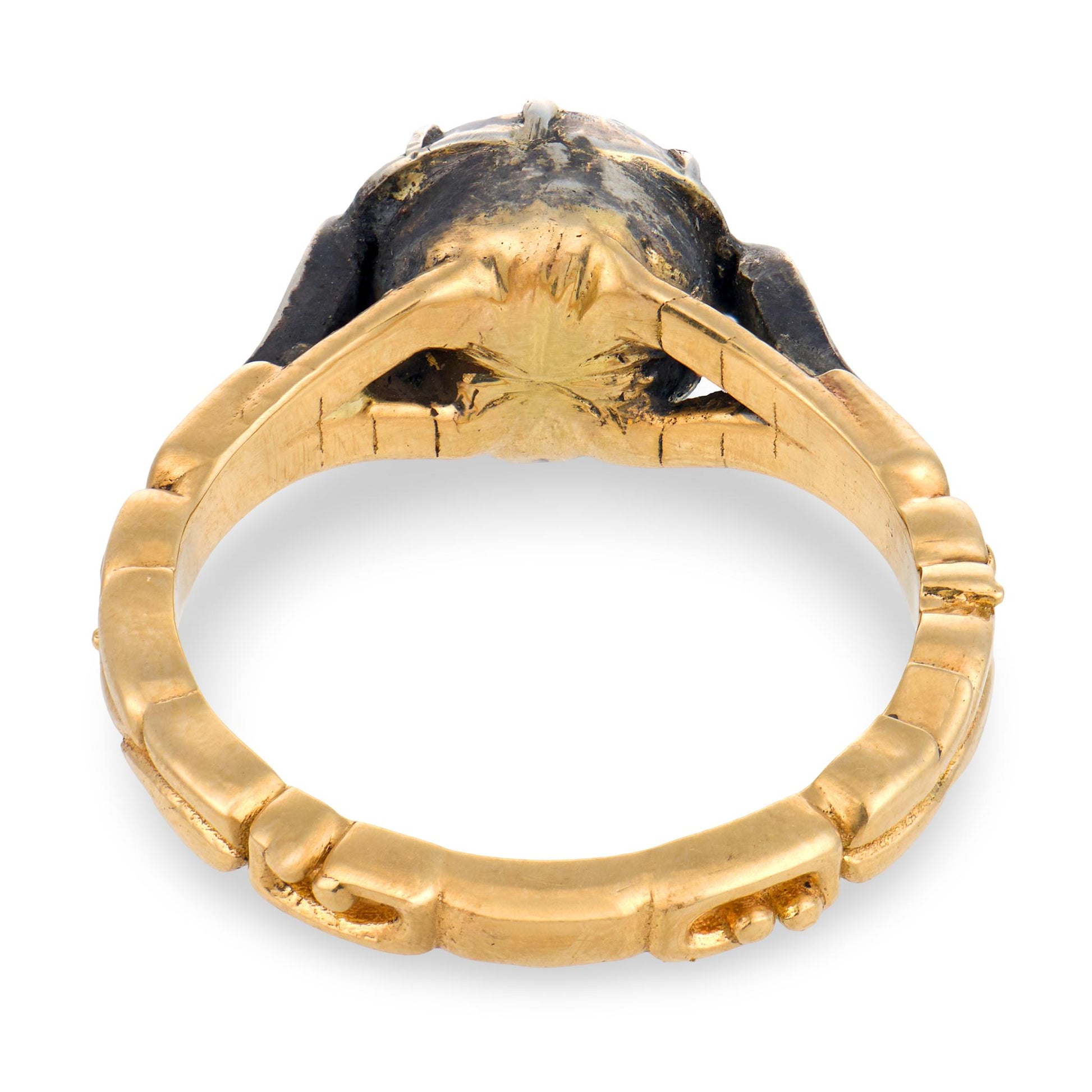 Georgian 18k/Sterling Silver Diamond Engagement Ring .85ct