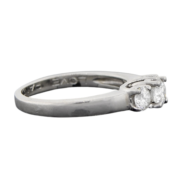 Estate Platinum 3-Stone Diamond Engagement Ring 0.73ctw