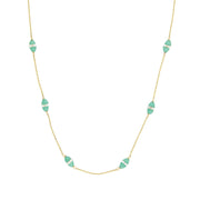 Art Deco 9k Chrysoprase and Rock Quartz Crystal Necklace