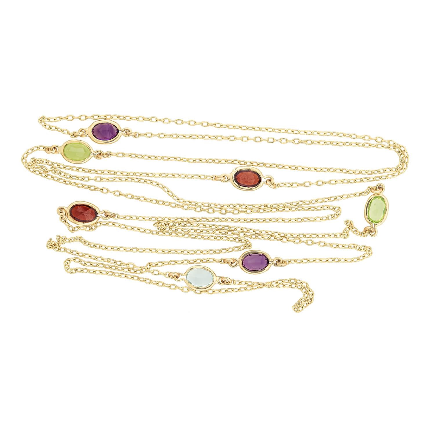 Estate 14k Multi Stone Necklace