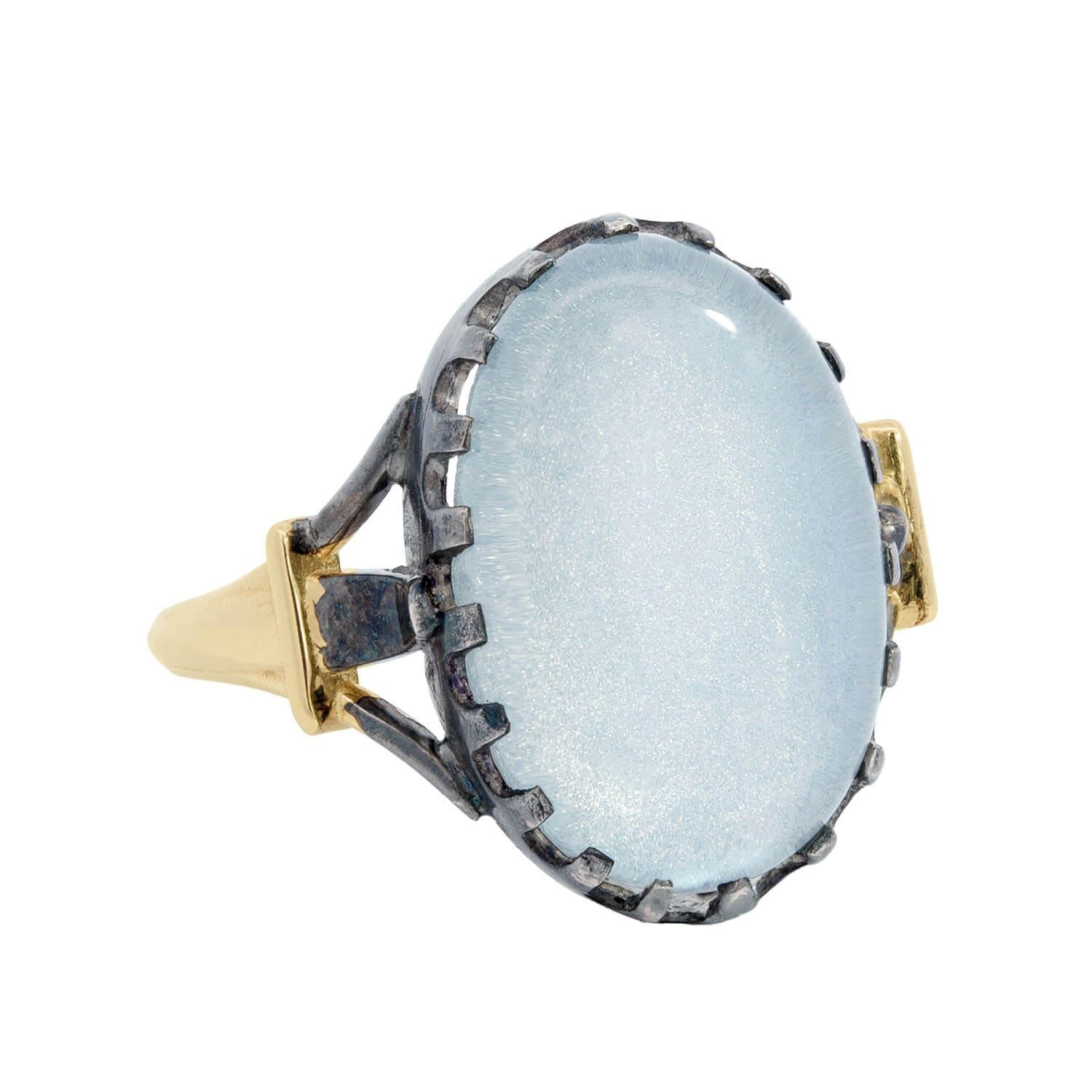 Victorian 14k/Sterling Silver Moonstone Ring