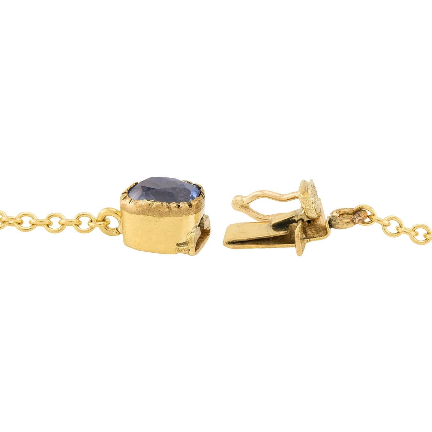 Victorian 15k GIA Ceylon Sapphire Riviera Necklace