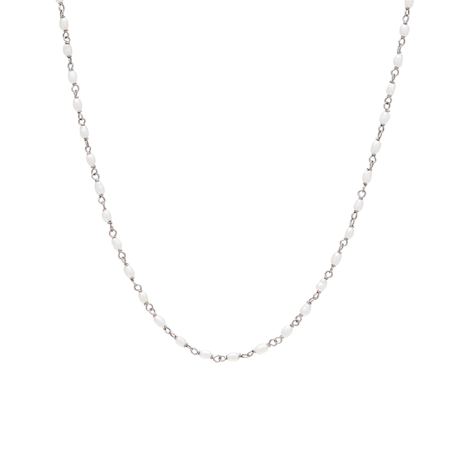 Edwardian Platinum Seed Pearl Necklace