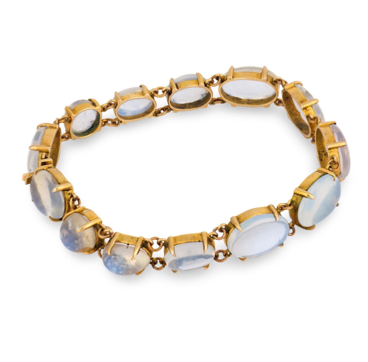 Victorian 14k Moonstone Link Bracelet