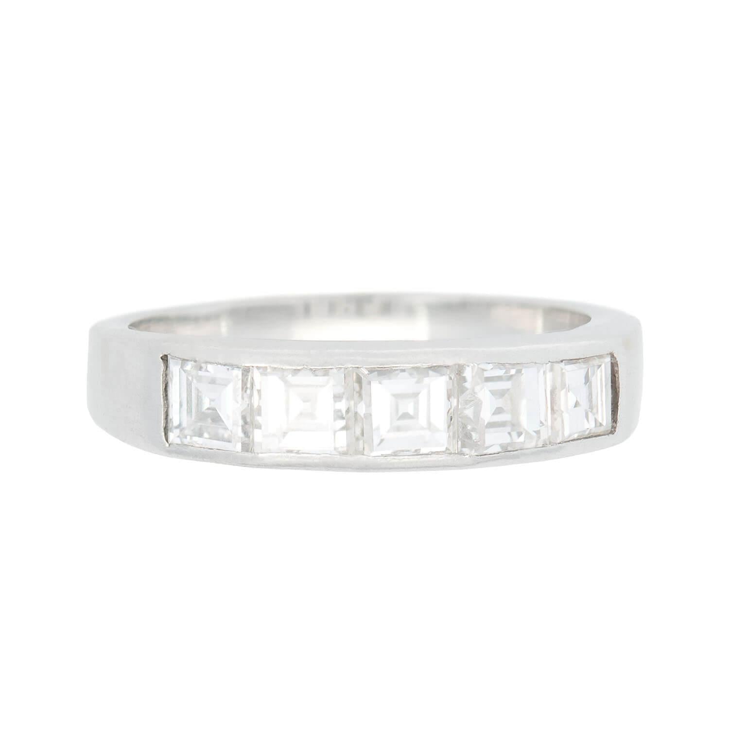 Estate Platinum Diamond Half Eternity Band