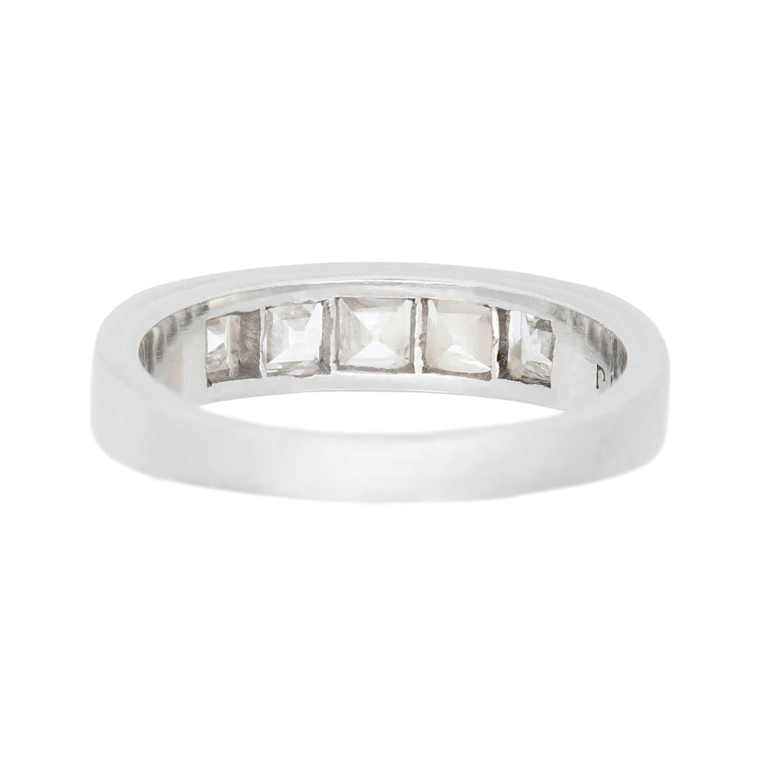 Estate Platinum Diamond Half Eternity Band