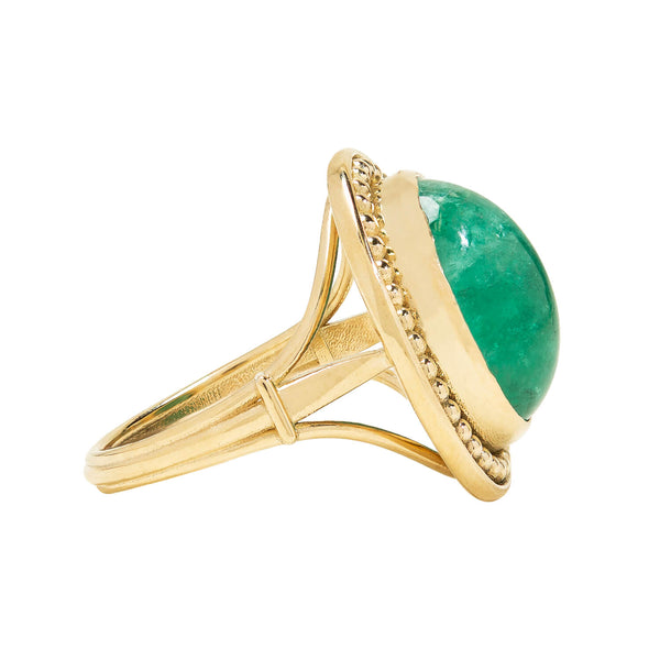 Retro 18K Emerald 8ctw Gold Ring