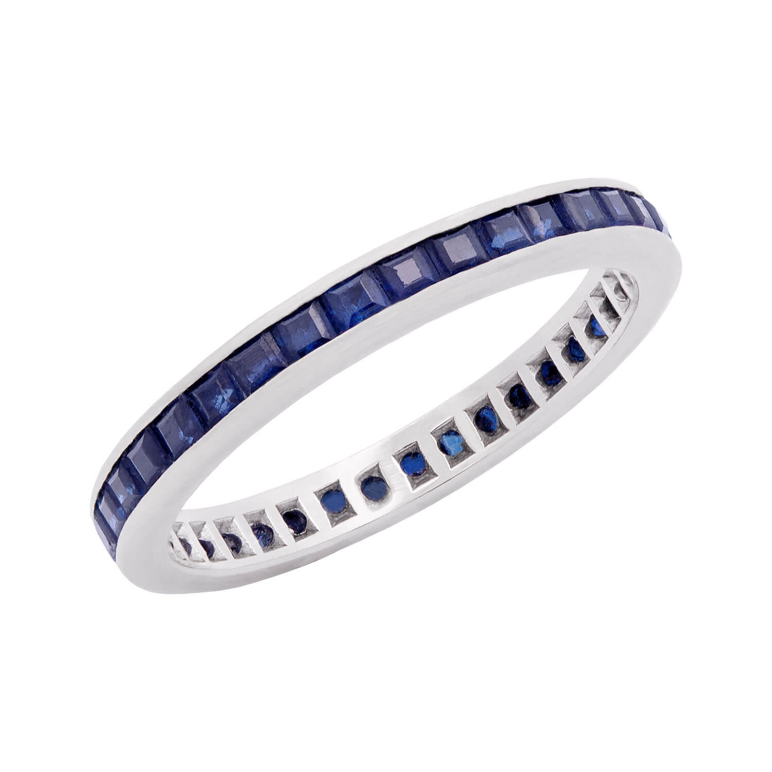 Art Deco 18k Sapphire Eternity Band