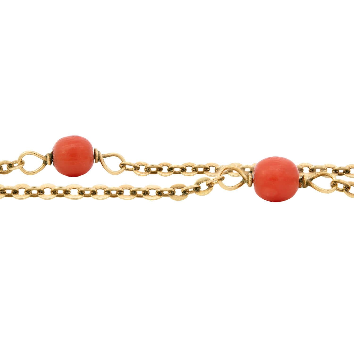 Art Deco 14k Coral Bead Necklace