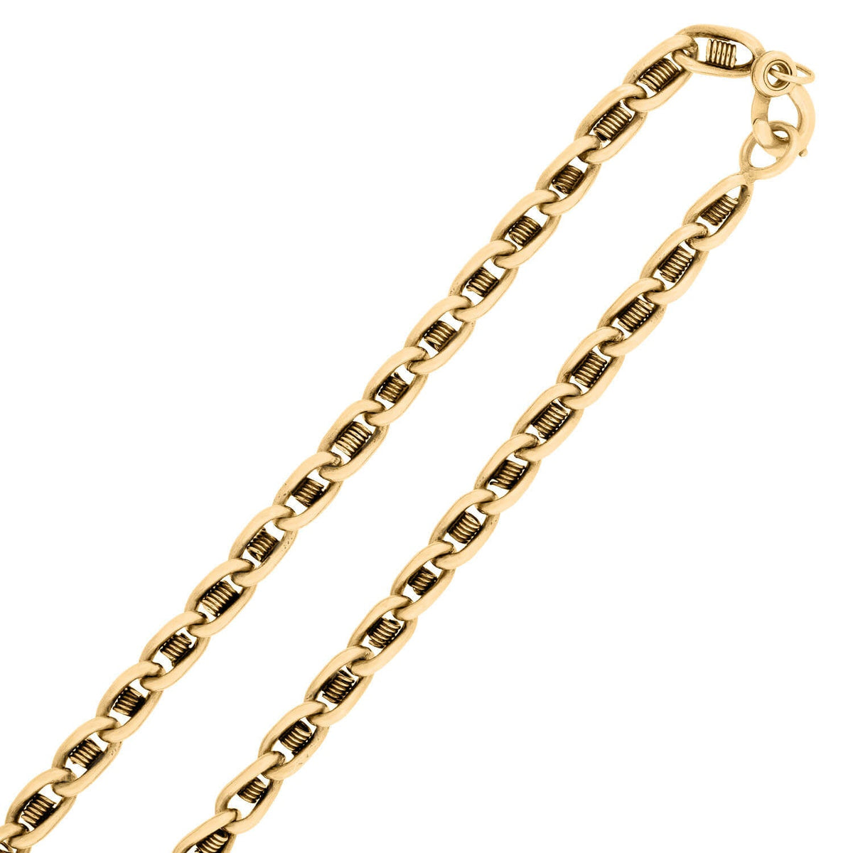 Victorian 14k Spring Link Chain Necklace 60.6 Grams