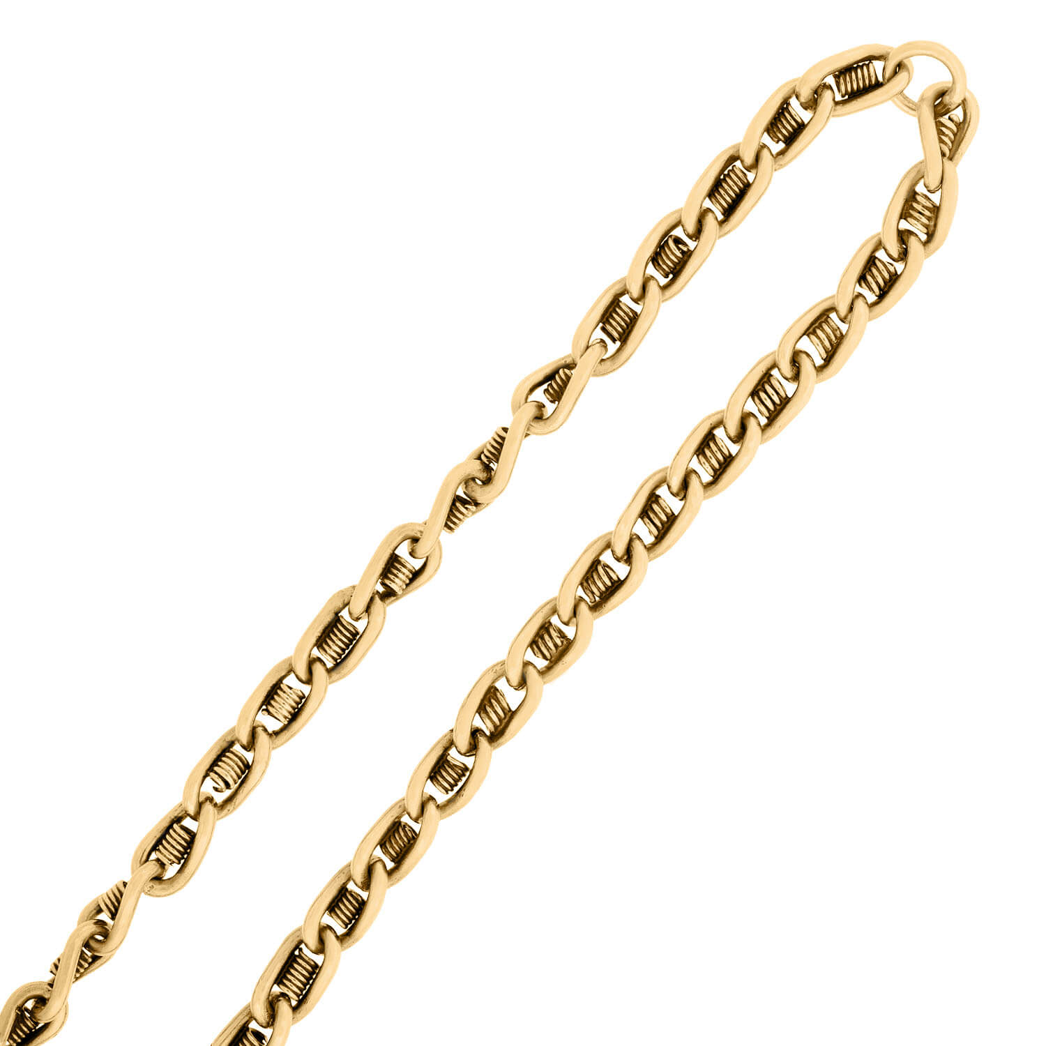 Victorian 14k Spring Link Chain Necklace 60.6 Grams