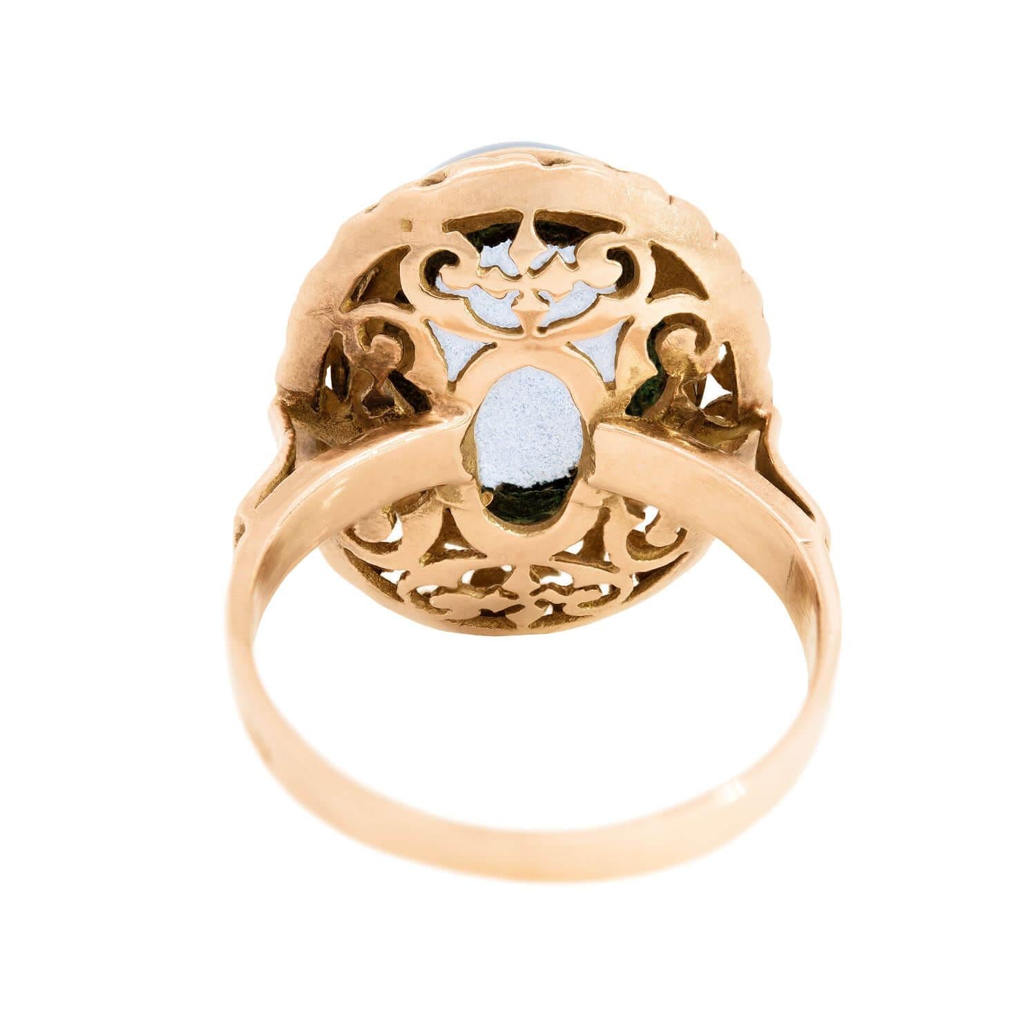 Art Deco 14k Moonstone Statement Ring