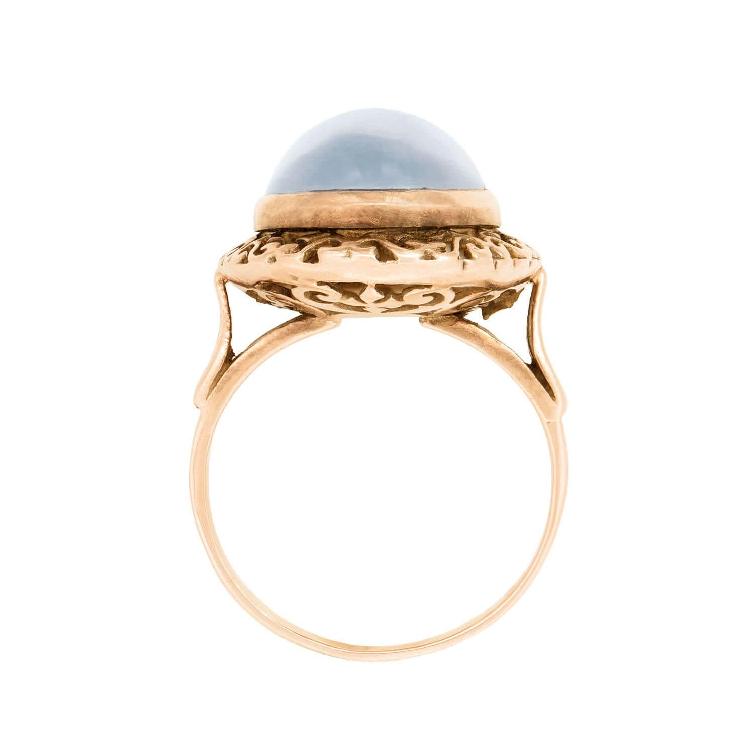 Art Deco 14k Moonstone Statement Ring