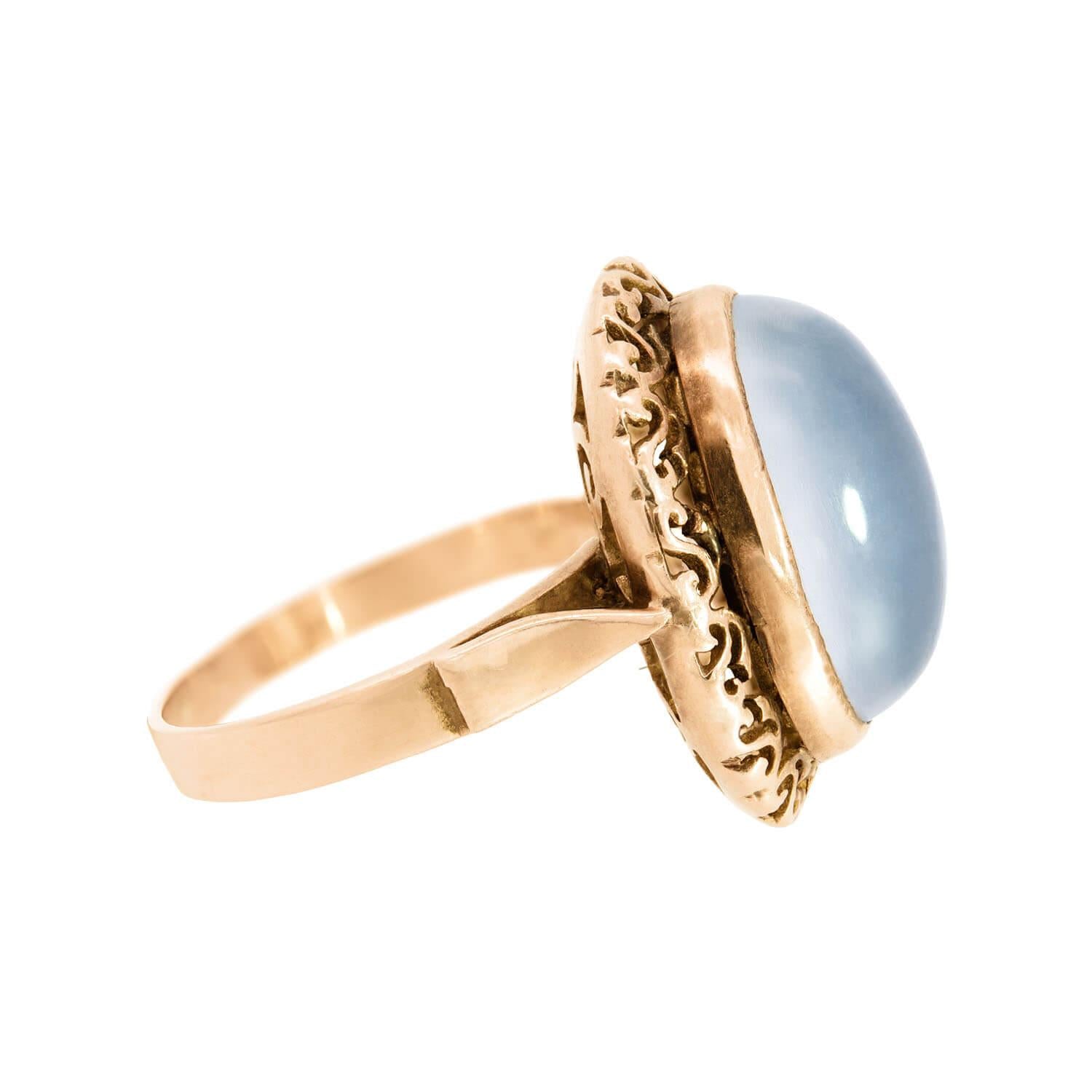 Art Deco 14k Moonstone Statement Ring