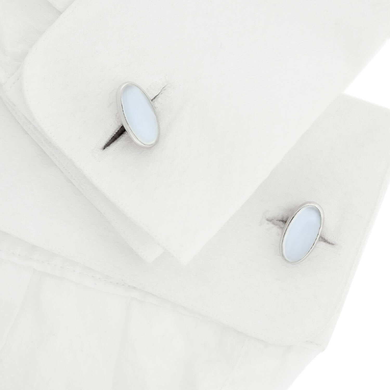 LARTER AND SONS Edwardian 14k/Platinum Topped Moonstone Cufflinks