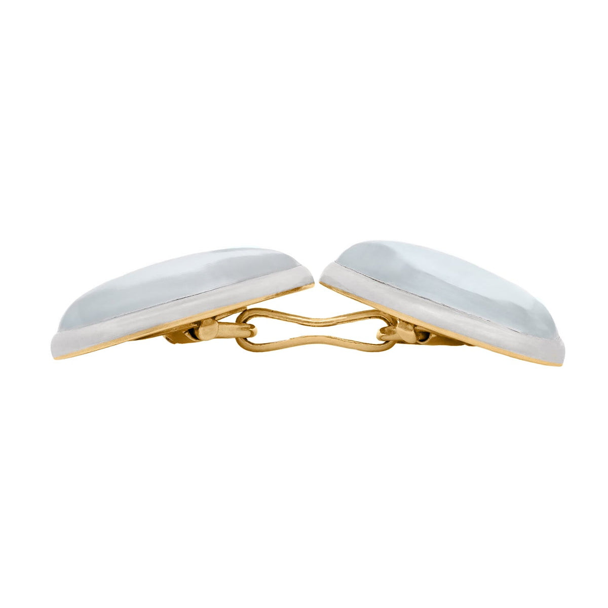LARTER AND SONS Edwardian 14k/Platinum Topped Moonstone Cufflinks