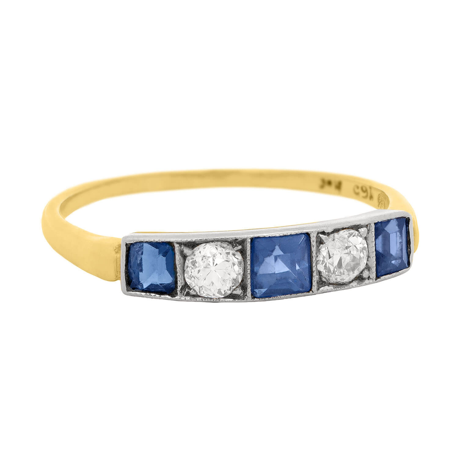 Edwardian 18k Sapphire and Diamond Ring