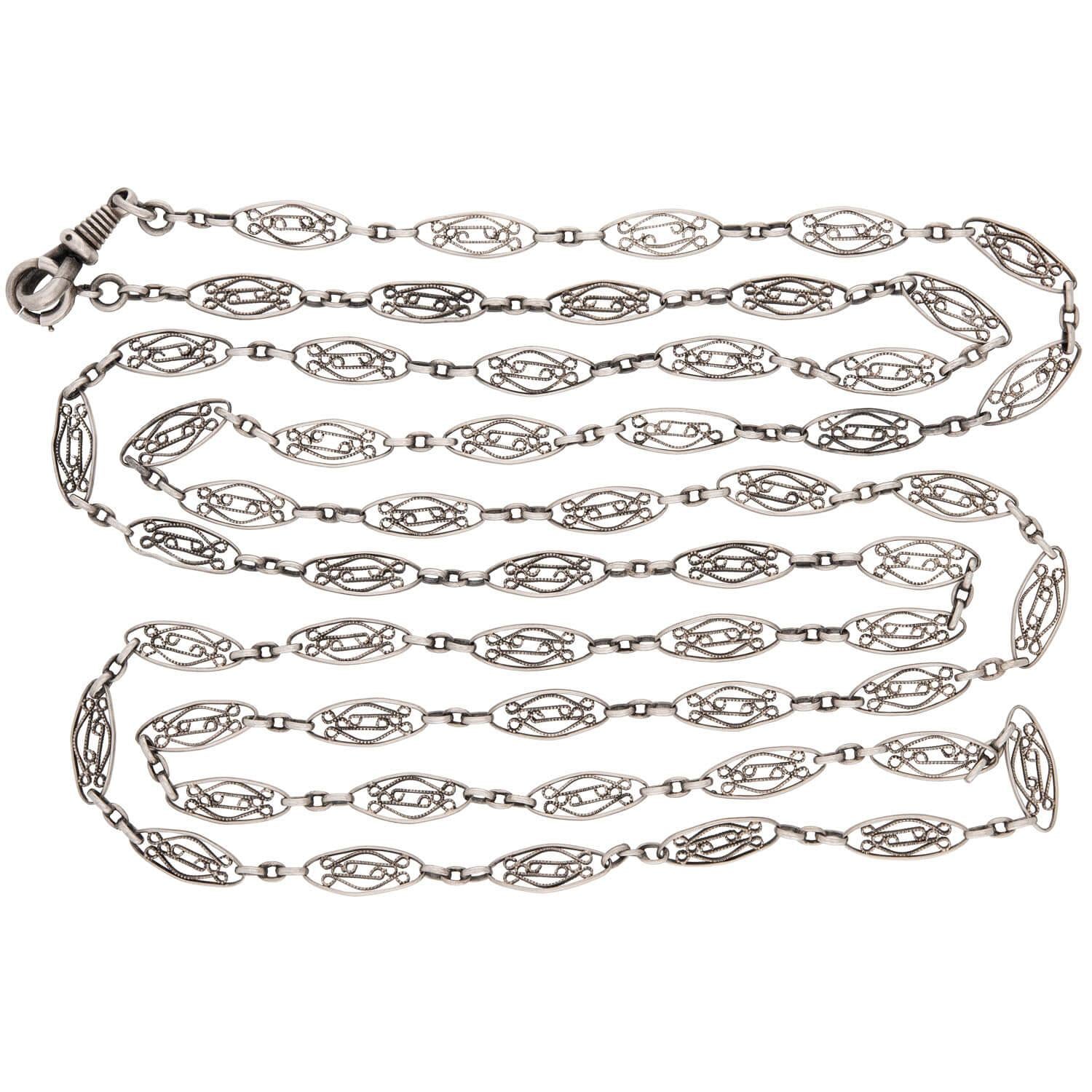 Victorian Sterling Silver Chain 52"