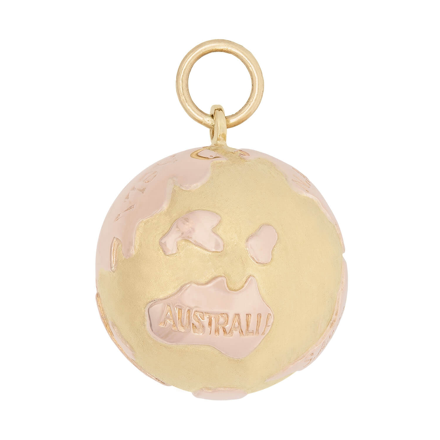 Estate 18kt Gold World Globe Charm Pendant