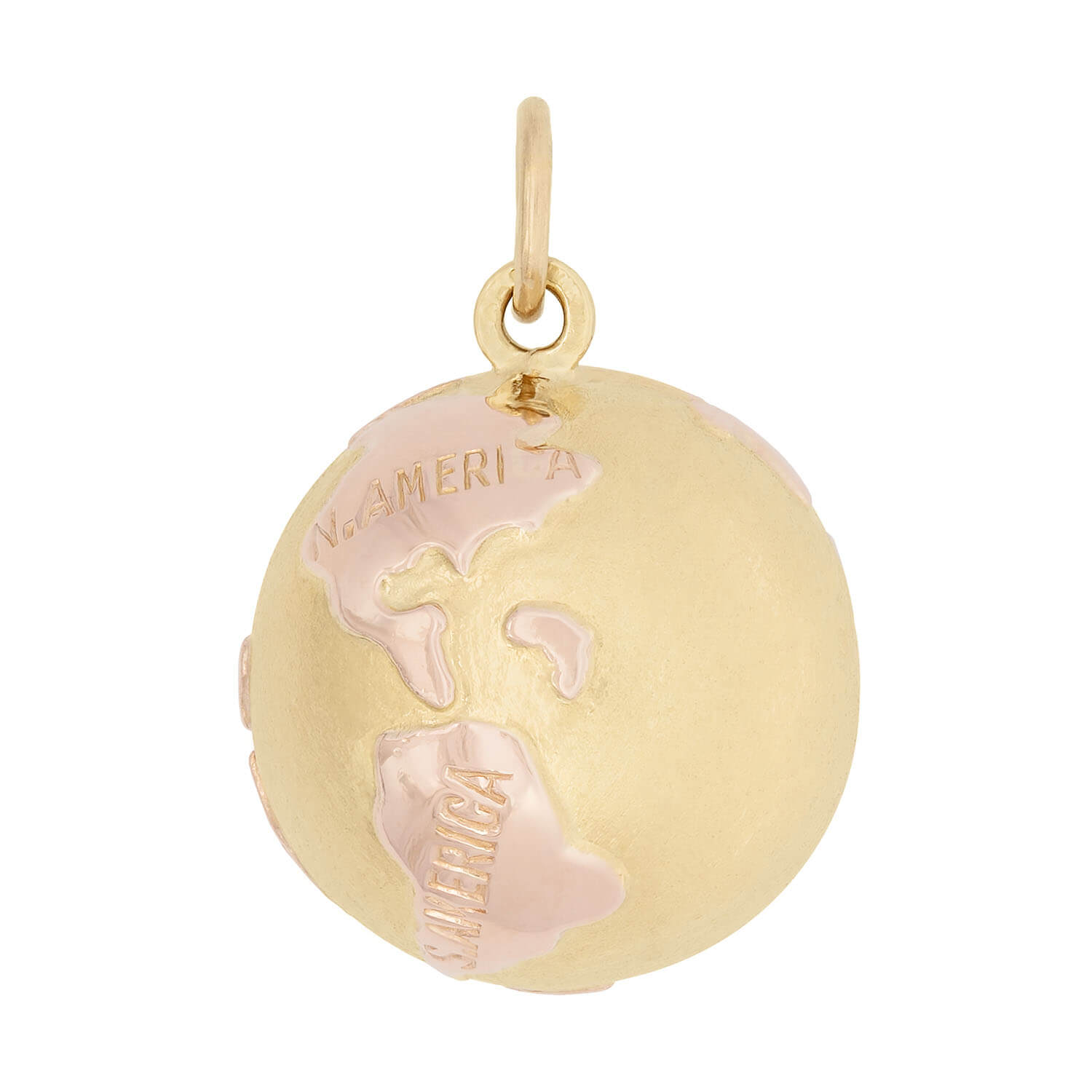 Estate 18kt Gold World Globe Charm Pendant