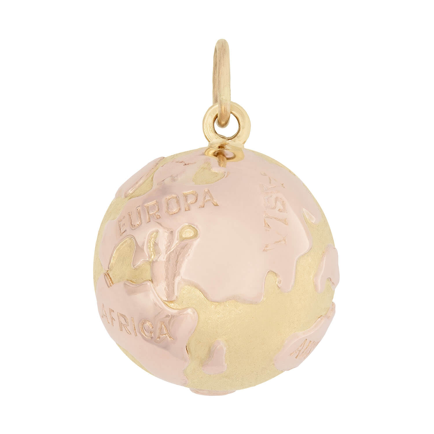 Estate 18kt Gold World Globe Charm Pendant