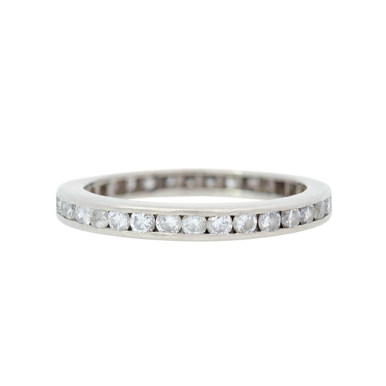 Art Deco Platinum and Diamond Eternity Band 0.75ctw