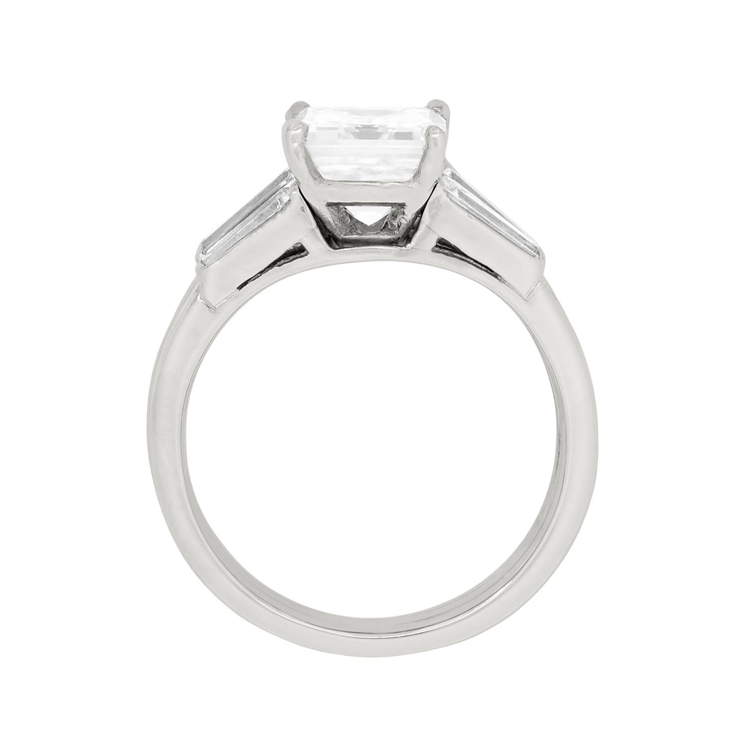 TIFFANY & CO Retro Platinum GIA Emerald Cut Diamond Engagement Ring 3.03ct