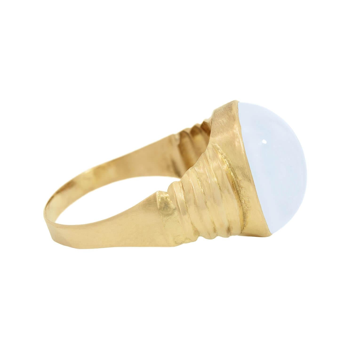 Retro Swedish 18k Moonstone Statement Ring