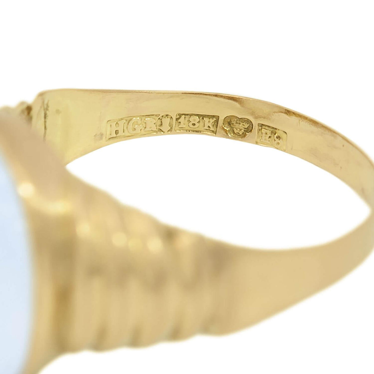 Retro Swedish 18k Moonstone Statement Ring