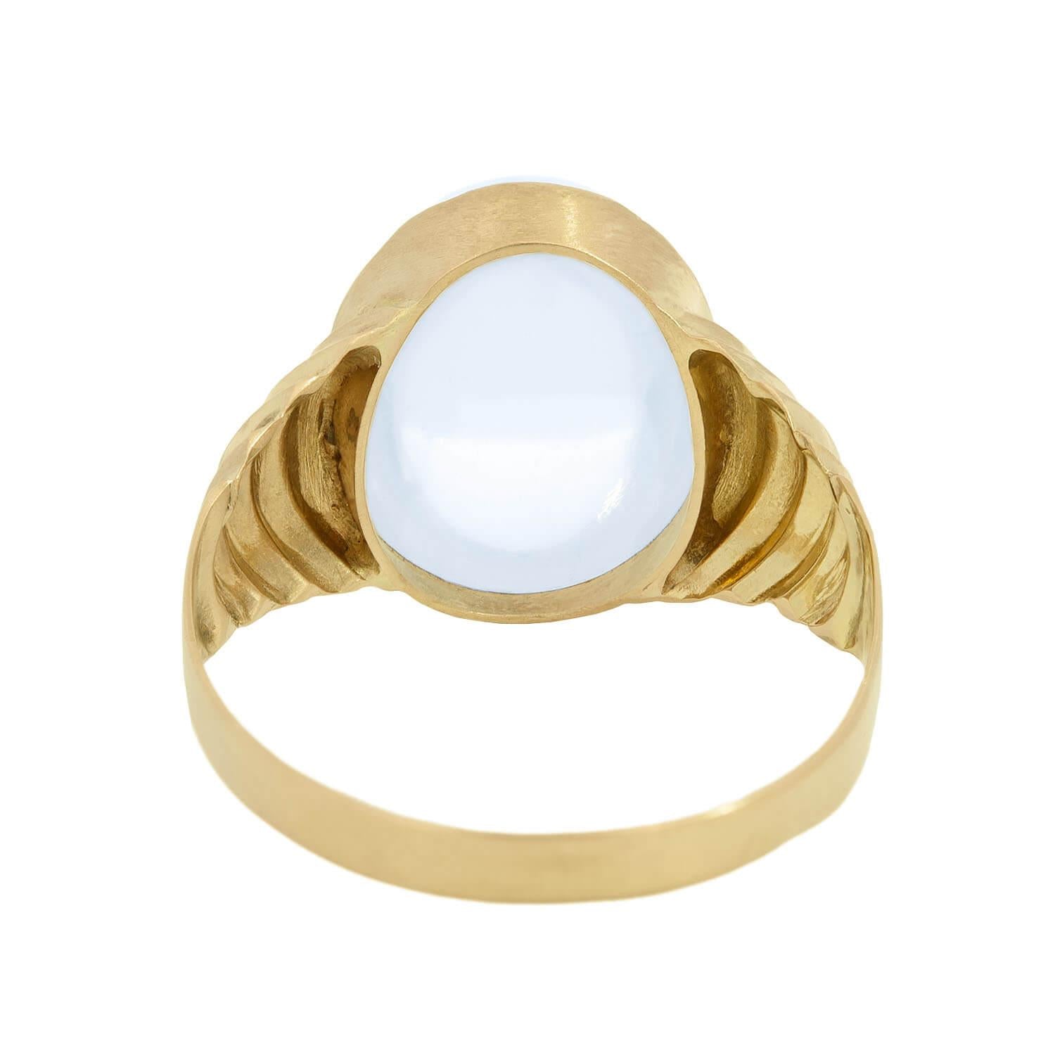 Retro Swedish 18k Moonstone Statement Ring