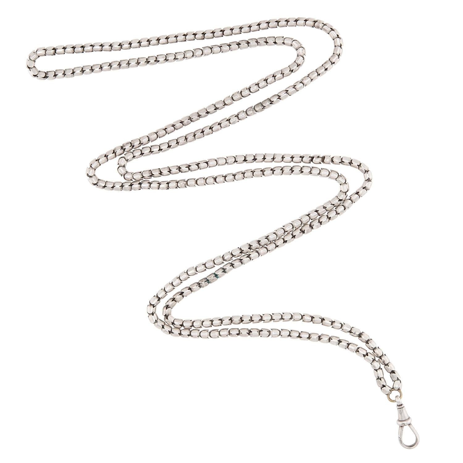 Victorian Sterling Silver Snake Chain 40"