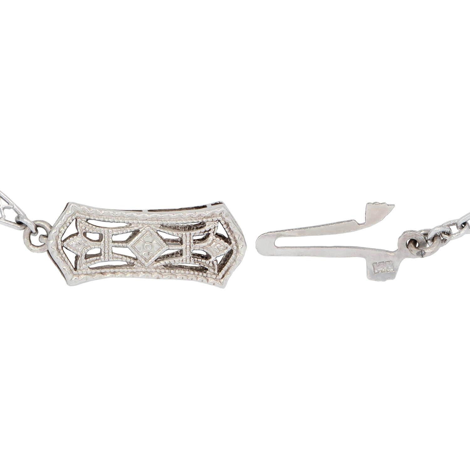 Art Deco Platinum/14k Diamond Filigree Bracelet