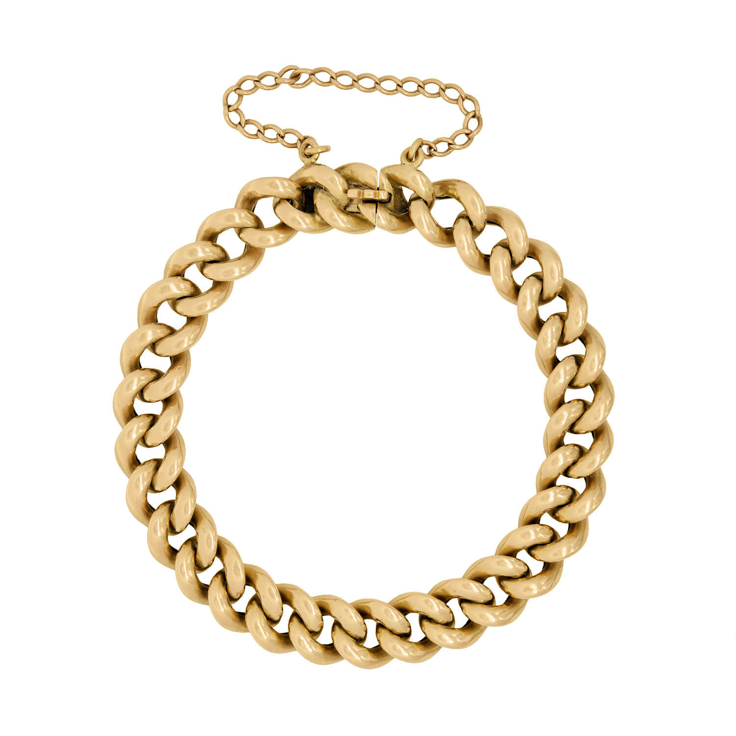 Estate 15k English Curb Link Bracelet