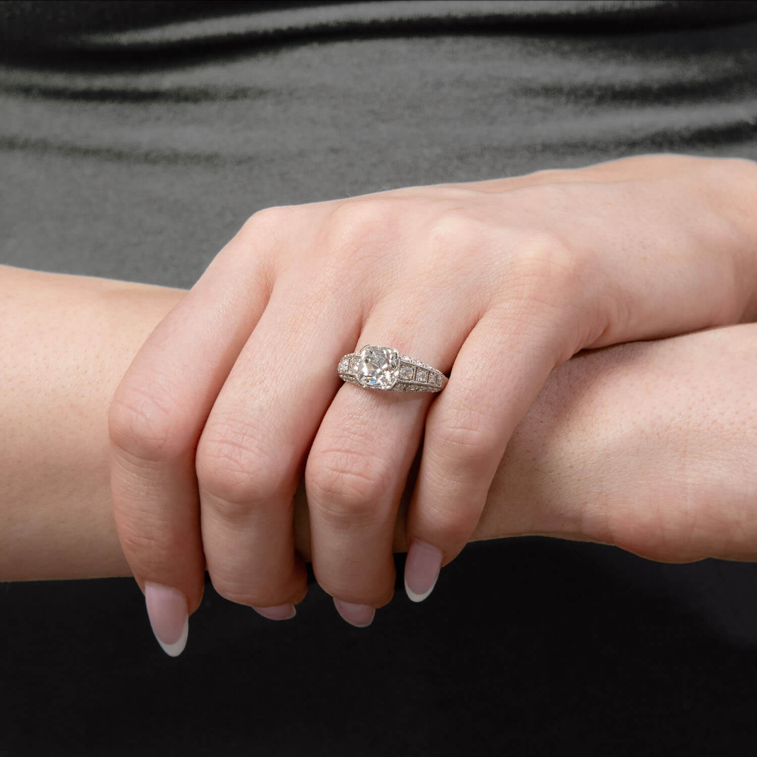 Estate Platinum GIA Diamond Engagement Ring 2.73ct