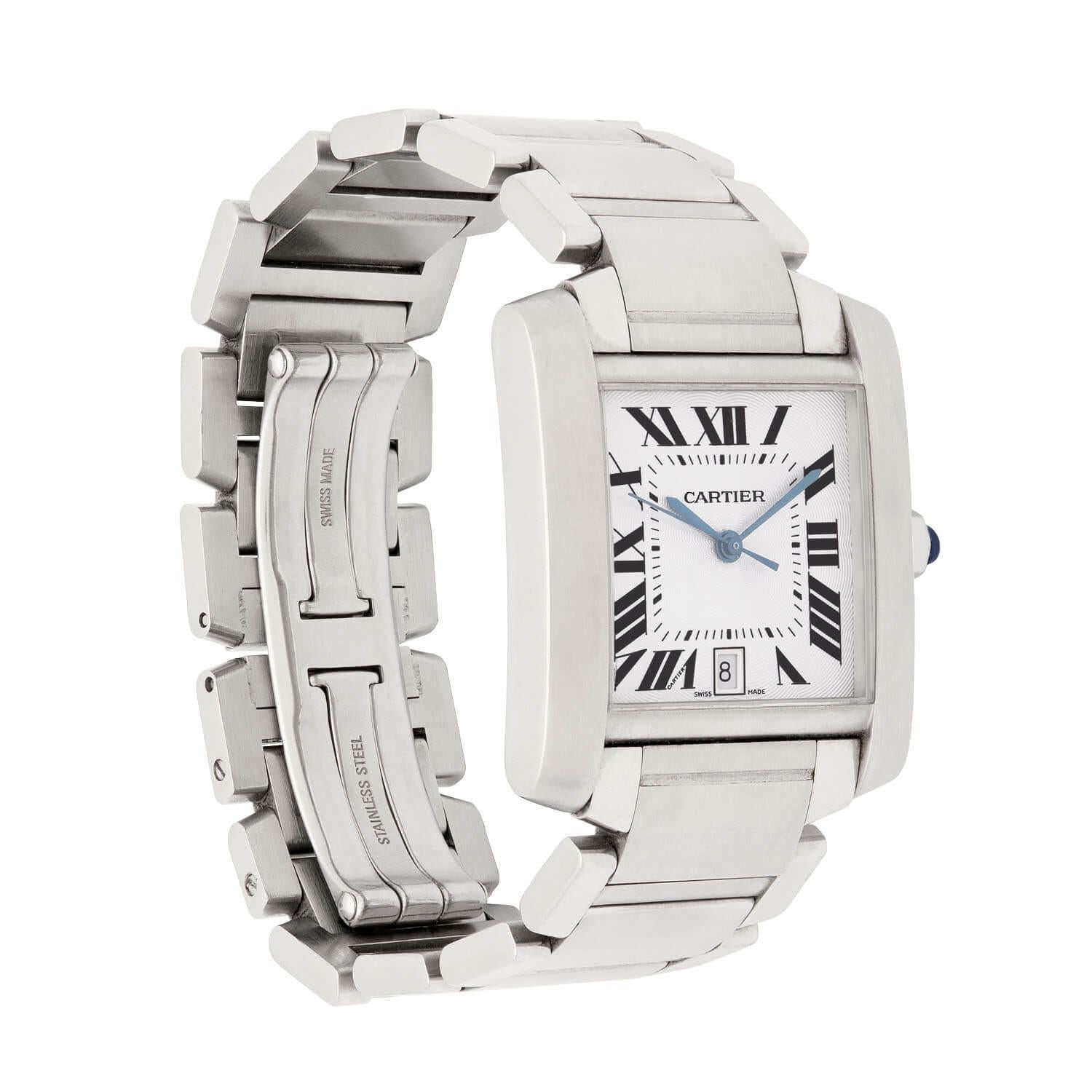 CARTIER Estate Stainless Steel Tank Française Watch