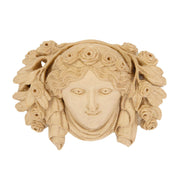 Victorian Gold Filled Carved Lava Womans Face with Flowers Pin