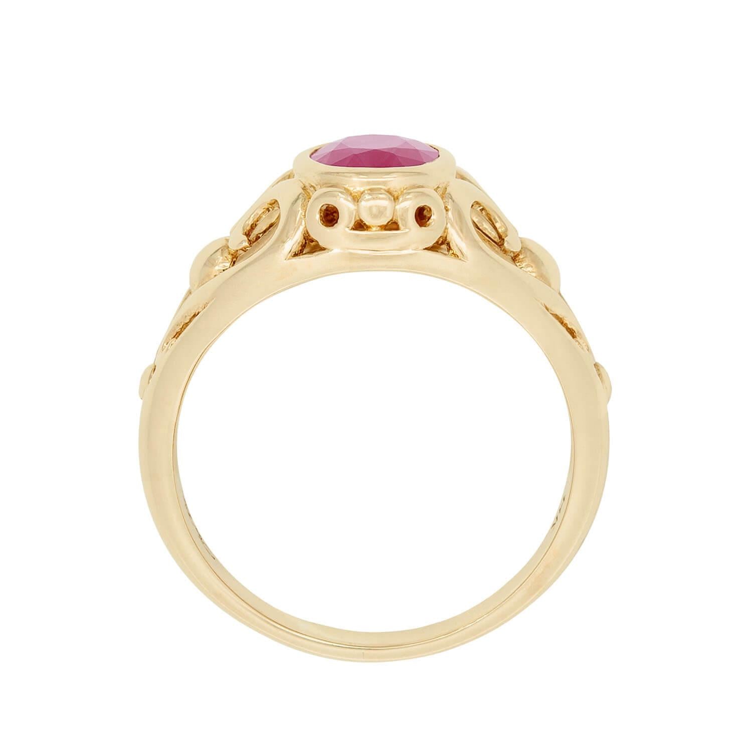 Estate 14k Ruby Art Nouveau Style Ring