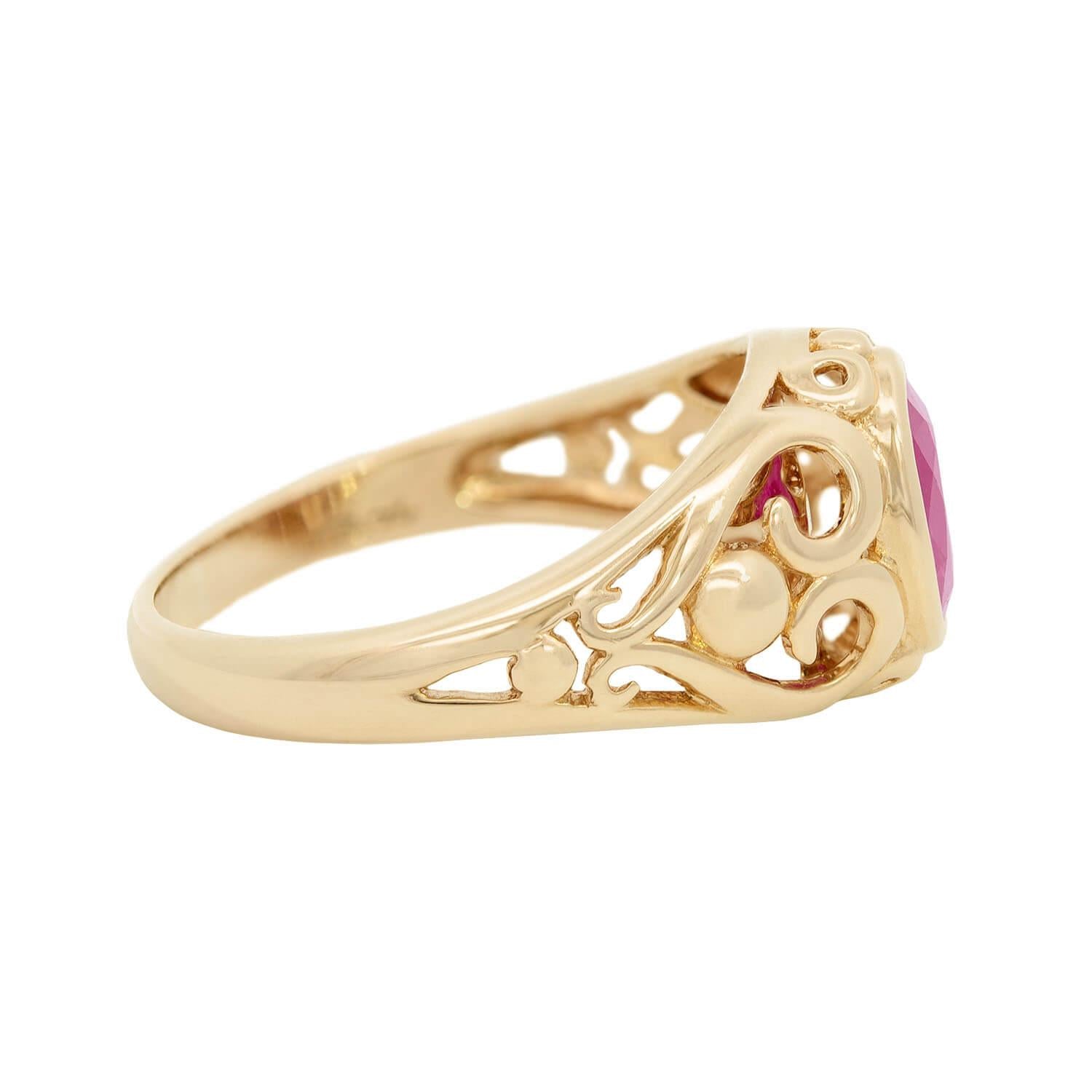 Estate 14k Ruby Art Nouveau Style Ring