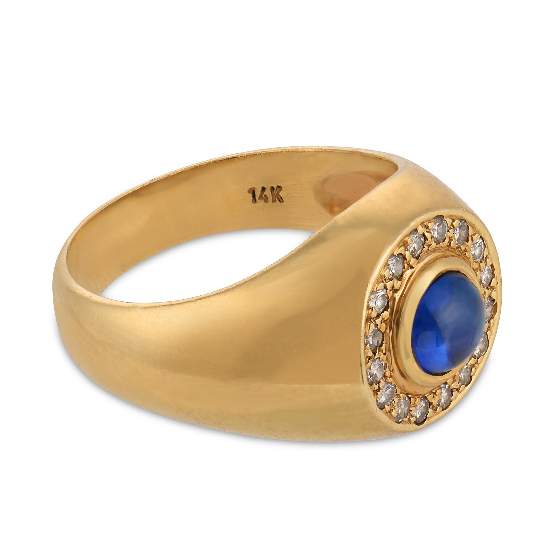 Estate 14k Sapphire & Diamond Halo Ring