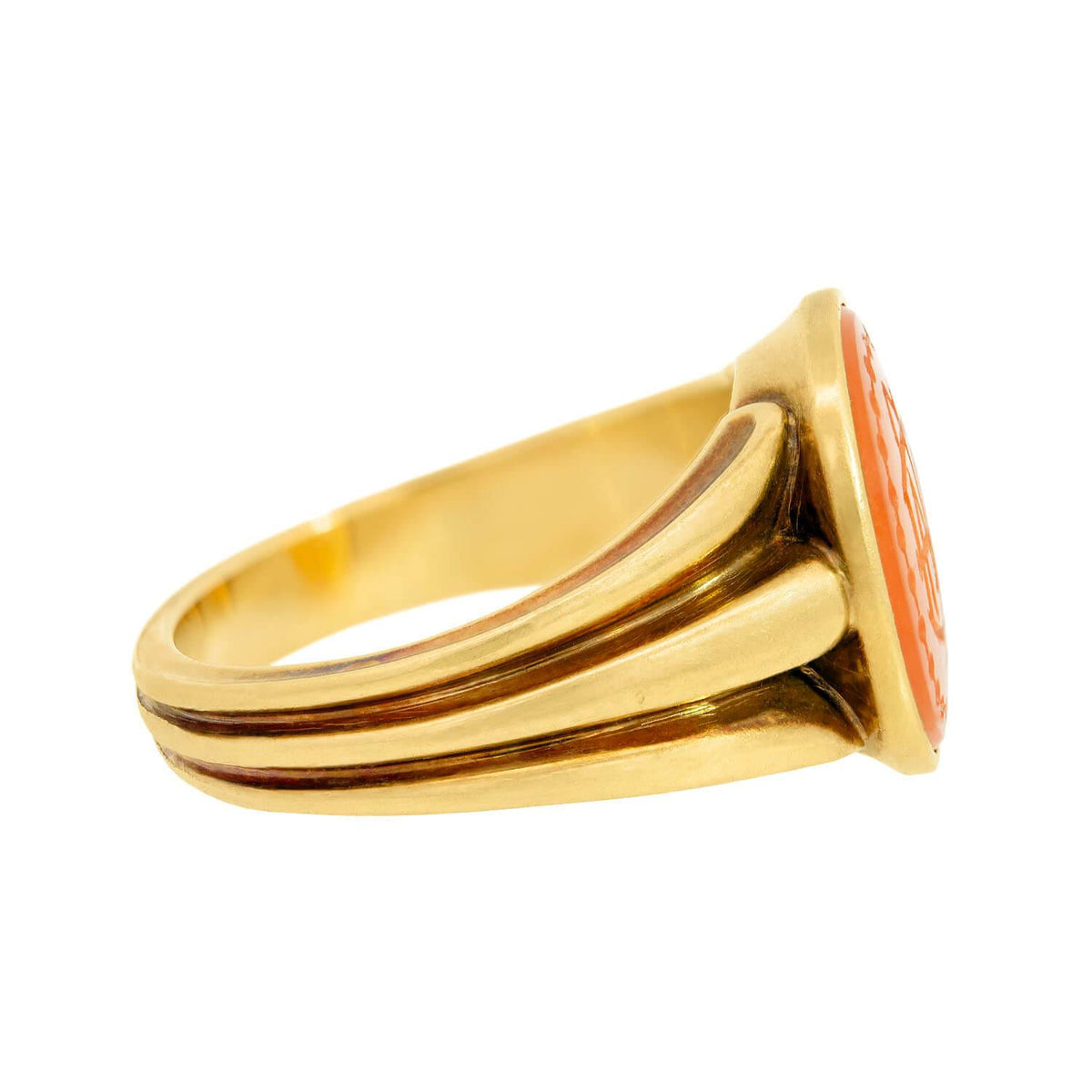 Victorian 18k Carved Carnelian Signet Ring