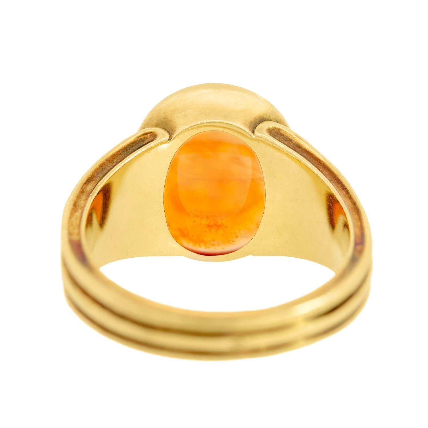 Victorian 18k Carved Carnelian Signet Ring