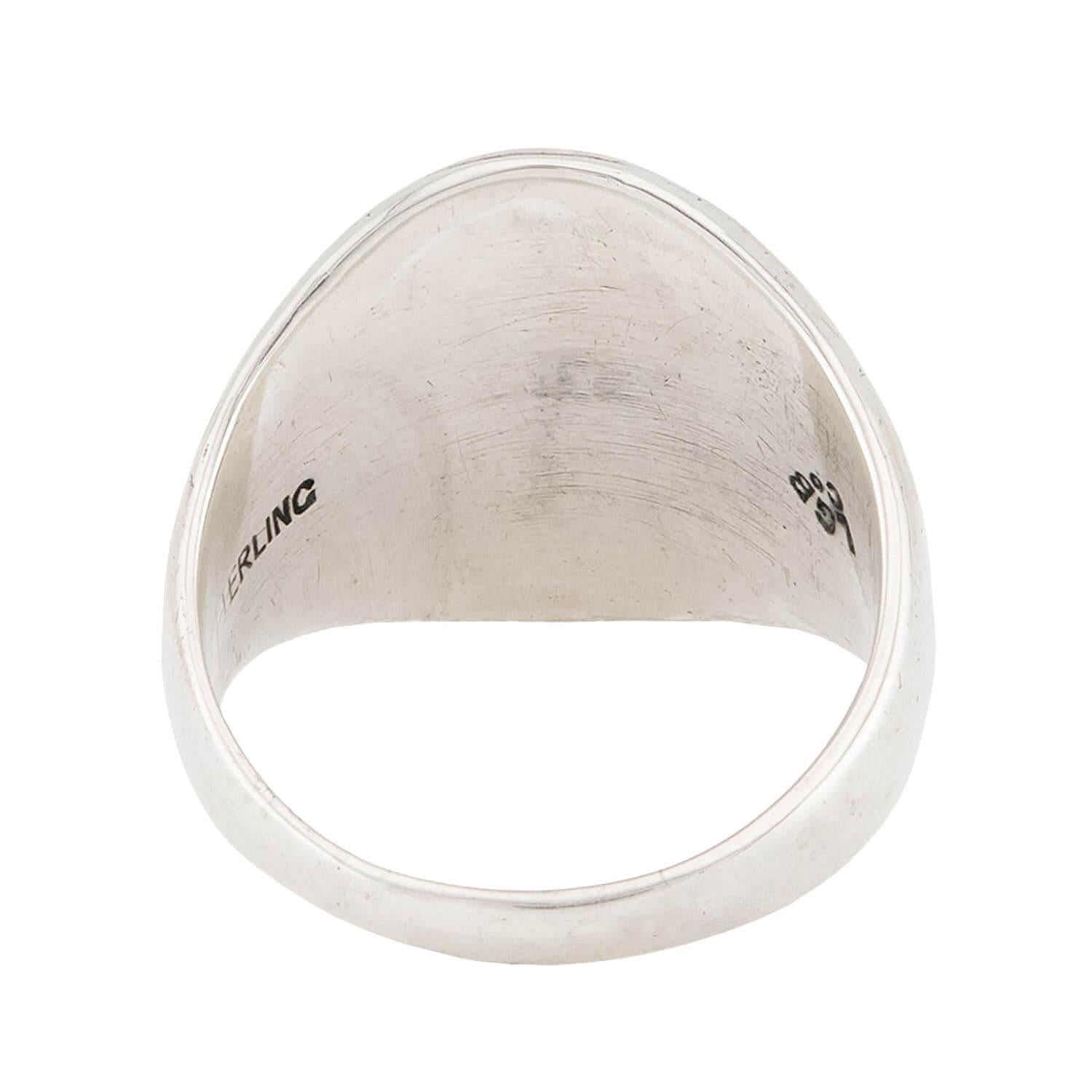 Victorian Sterling Silver Crest Signet Ring