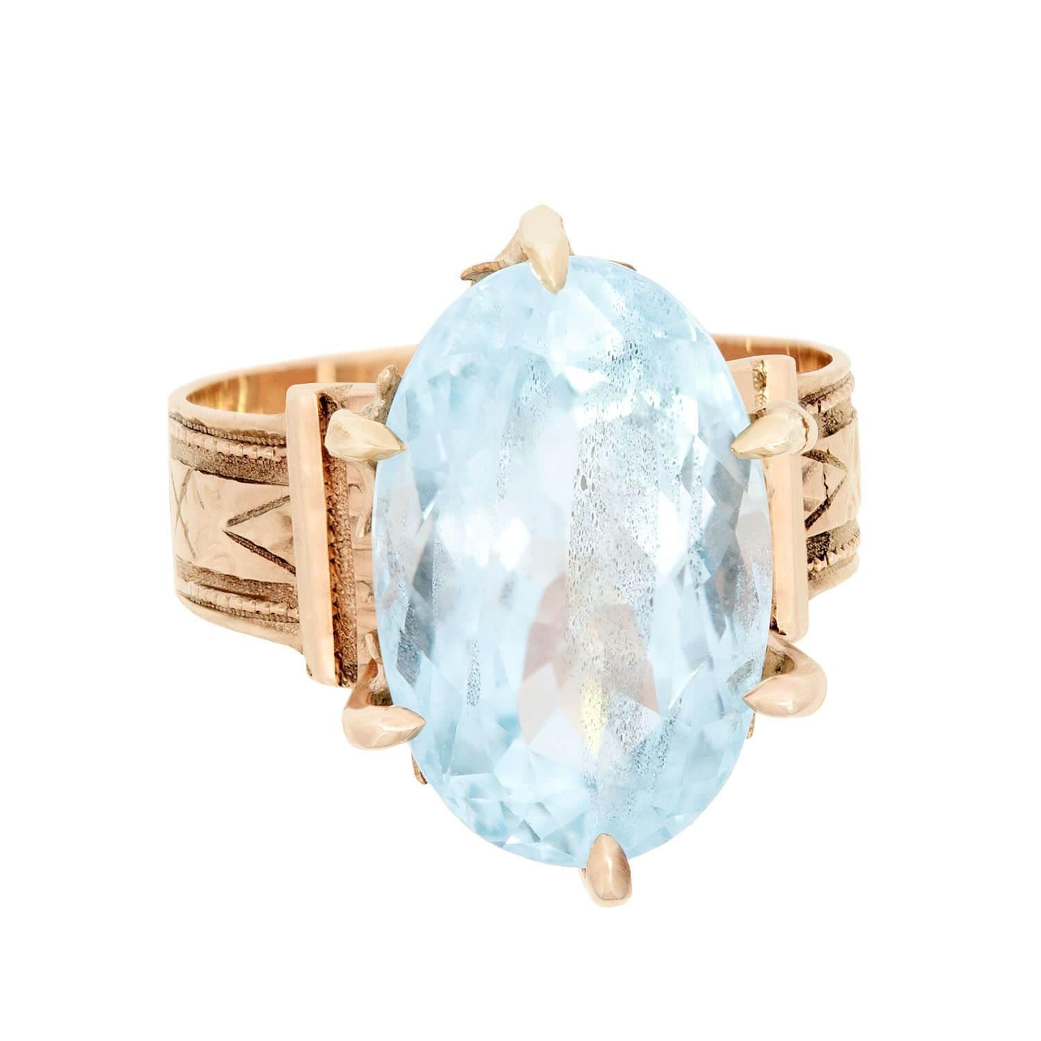 Victorian 14K Aqua Ring