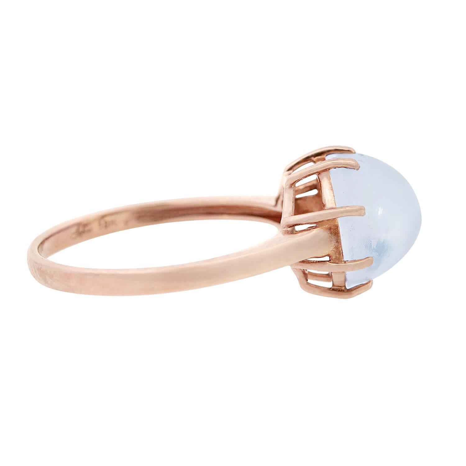 Estate 10k Rose Gold Moonstone Cab Prong Set