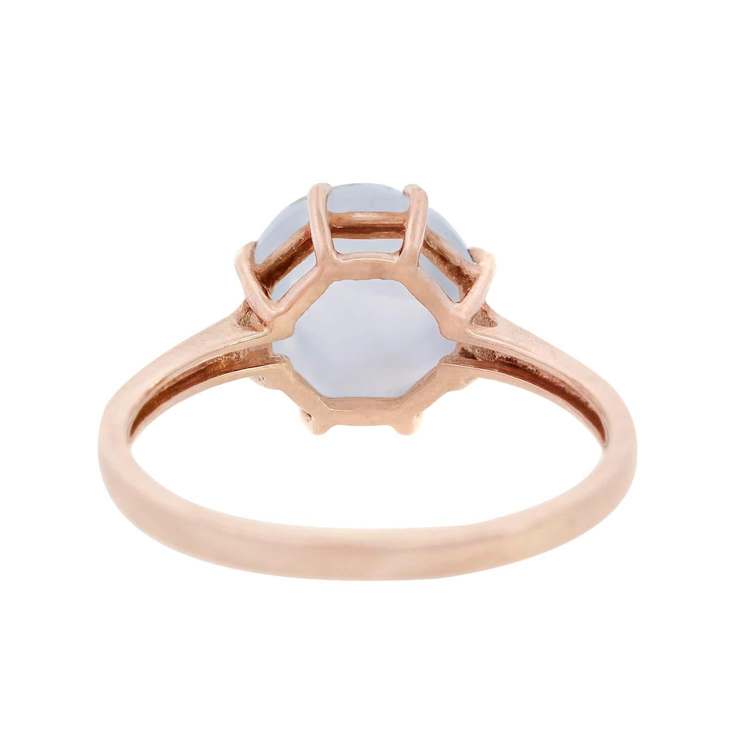 Estate 10k Rose Gold Moonstone Cab Prong Set