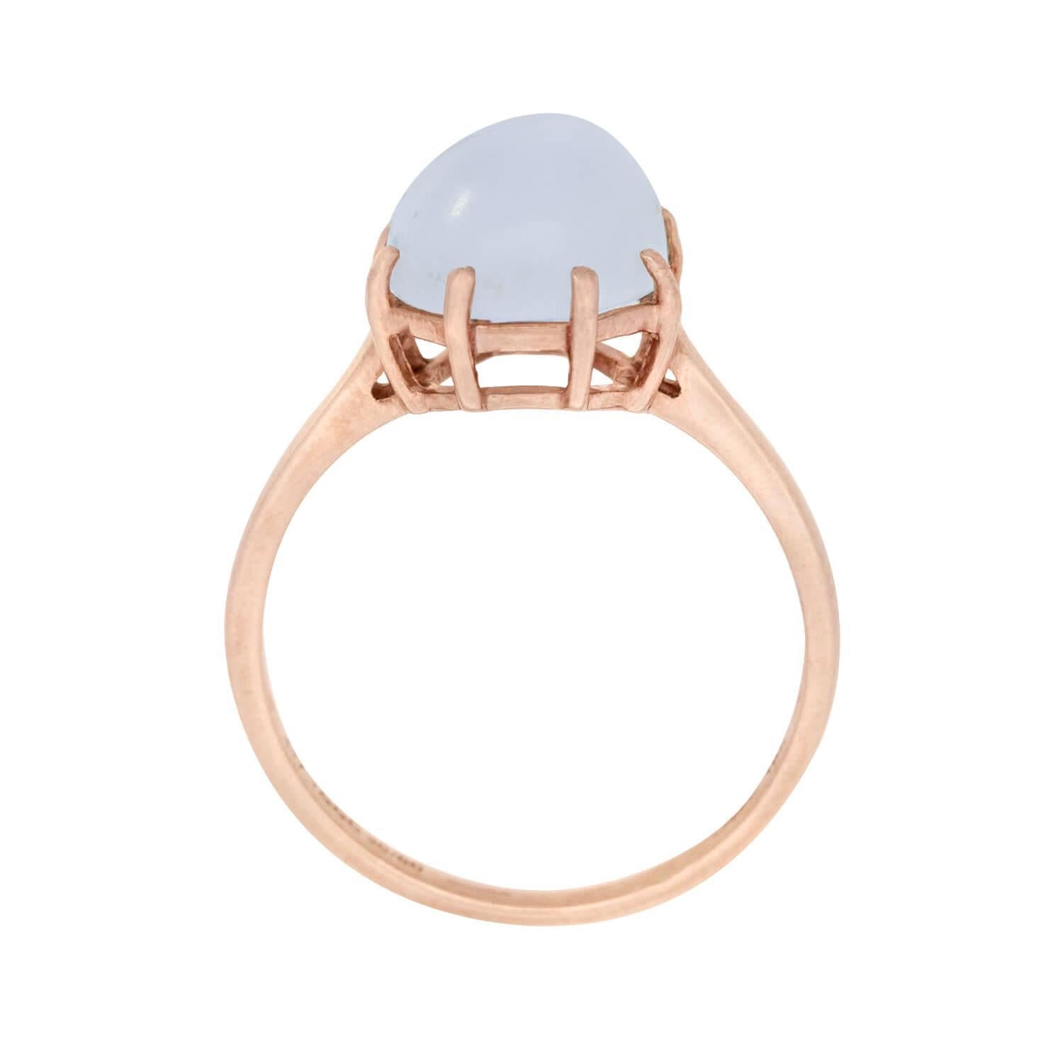 Estate 10k Rose Gold Moonstone Cab Prong Set