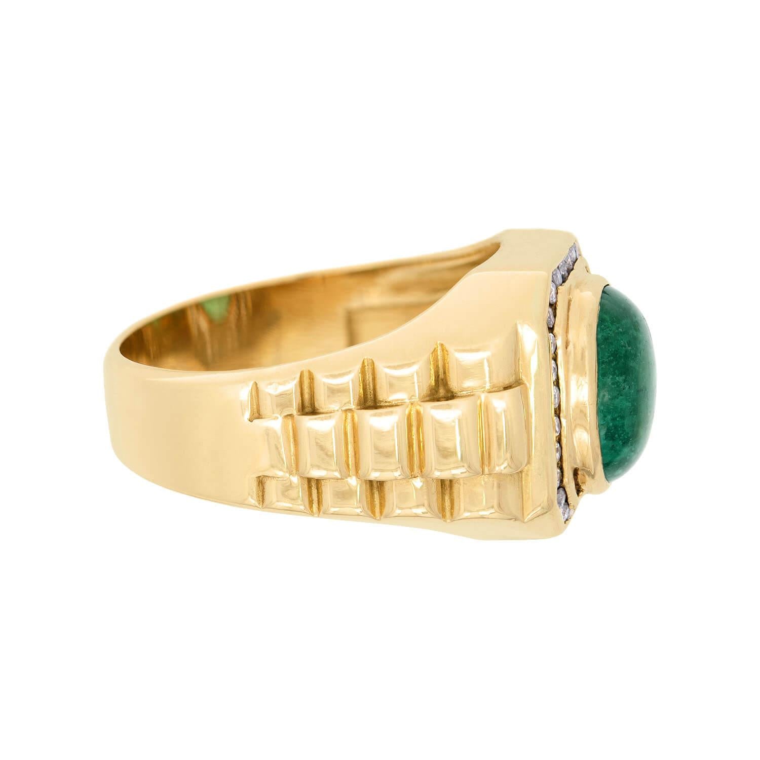 Vintage 18k Emerald Diamond Ring