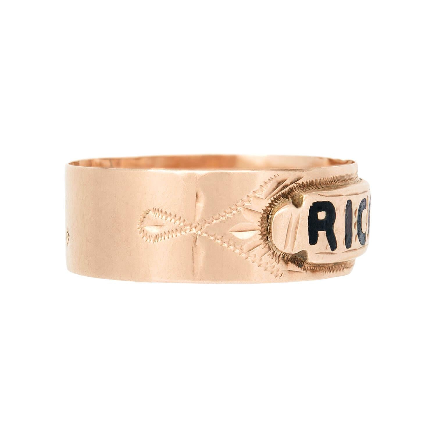 Georgian 14k Mourning "RICORDO" Band