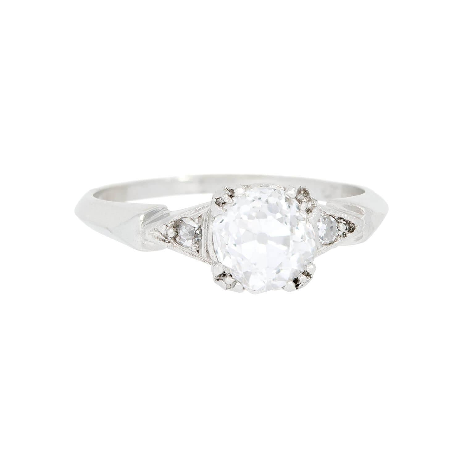 Art Deco Platinum Diamond Engagement Ring 1.07ct